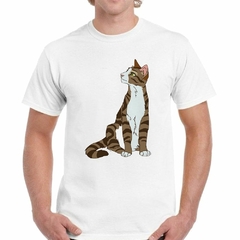 Imagen de Remera Gato Curioso Dibujo Art