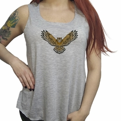 Musculosa Buho Con Alas Abiertas Dibujo