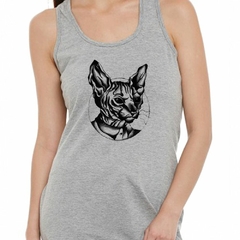 Musculosa Deportiva Gato Sphynx Ilustracion