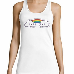 Musculosa Deportiva Nubes Arcoiris Diseño Clouds Rainbow