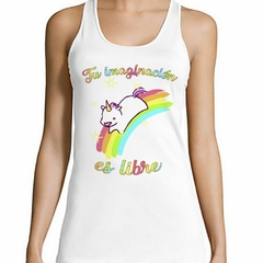 Musculosa Deportiva Tu Imaginacion Es Libre Unicornio - comprar online