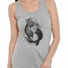 Musculosa Deportiva Gatitos Acostados Dibujo - comprar online