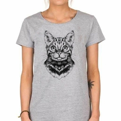 Remera Gato De Bengala Dibujo Art - tienda online