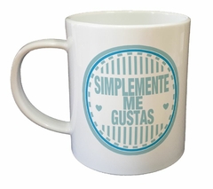 Taza Simplemente Me Gustas Celeste - comprar online