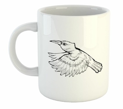 Taza Colibri Volando Dibujo Lapiz