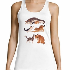 Musculosa Deportiva Gatitos Jugando Dibujo Ilustracion