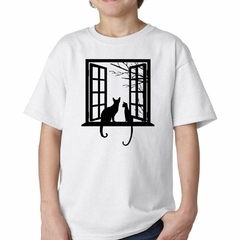 Remera Gatos Mirando Por La Ventana - TiendaCubik