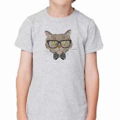 Remera Gato Con Anteojos Y Moño - tienda online