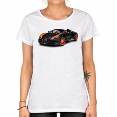 Remera Auto Negro Carrera Naranja Porsche