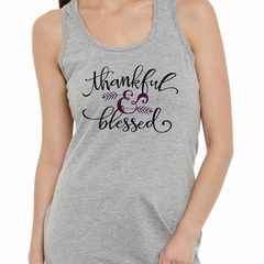 Musculosa Deportiva Thankful Blessed Bendecida Gracias - comprar online