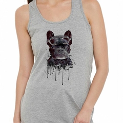 Musculosa Deportiva Perro Bull Dog Pintura Cool