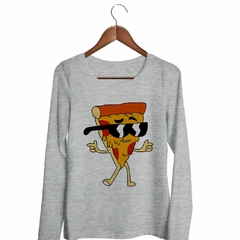 Remera Manga Larga Pizza Cool Con Anteojos Canchera - TiendaCubik