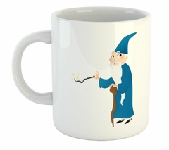 Taza Mago Merlin Magia Dibujo Caricatura