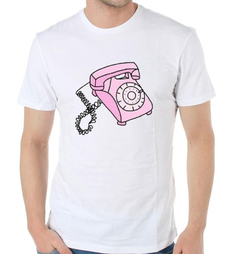 Remera Telefono Retro 90s Nineties Pink Telephone 80s