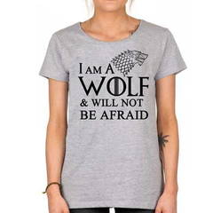 Remera Game Of Thrones Wolf Will Not Afraid Stark #6