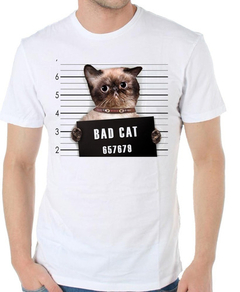 Remera Bad Cat Gato Preso Michi Wanted Rebel Persa Animales