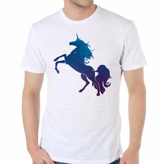 Remera Unicornio Galaxia Cielo Estrellas Mitico Azul