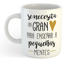 Taza Dia Del Maestro Gran Corazon Para Ense