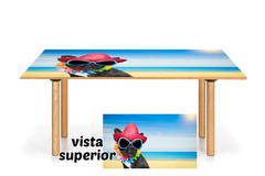 Vinilo Para Mesa Bulldog Frances Playa Verano Summer