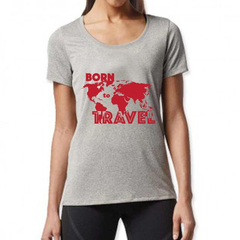 Imagen de Remera Born To Travel Mapa Mundo Viajero #3