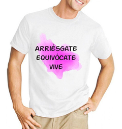 Remera Arriesgate Equivocate Vive Watercolor en internet