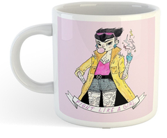 Taza Fight Like A Girl Feminista Mujer Rebel