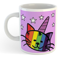 Taza Unicornio Magical Rainbow Michicorn Gato