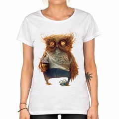 Remera Owl Buho Lechuza Coffee Diseño Art