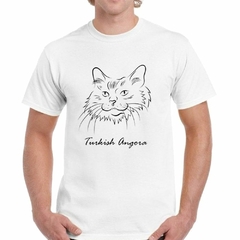 Remera Gato Turkish Angora Vector