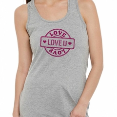 Musculosa Deportiva Love You Corazón Te Amo Amor San