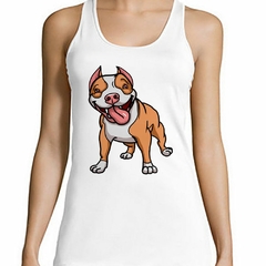 Musculosa Deportiva Pitbull Feliz Dibujo