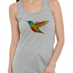 Musculosa Deportiva Colibri Naranja Verde Amarillo Color Ave