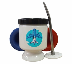 Mate Avion Plane Mundo World Viaje Travel Negr - comprar online