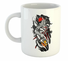 Taza Zamurai Guerrero Espada Luna Roja Hoja