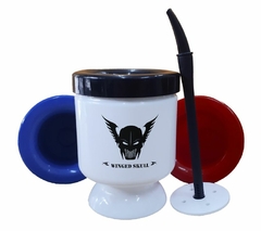 Mate Winged Skull Mascara Casco Guerrero