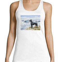 Musculosa Deportiva Perro Gran Danes Playa Olas Mar