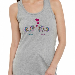 Musculosa Deportiva Unicornios Enamorados Love Corazon M2 - comprar online