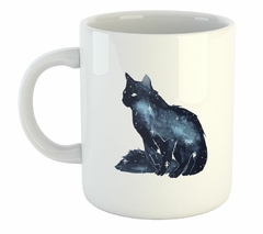 Taza Gato Estrellado Ilustracion Arte