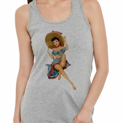 Musculosa Deportiva Pin Up Girl Mujer Sombrero - comprar online