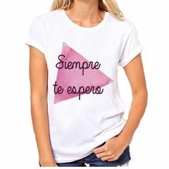 Remera Siempre Te Espero Rosa Amor - tienda online