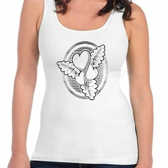 Musculosa Deportiva Tattoo Corazones Hojas Art