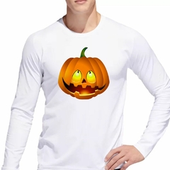 Remera Manga Larga Calabaza De Halloween Feliz