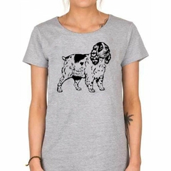 Remera Perro Cocker Vector Silueta - tienda online