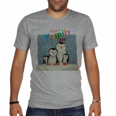 Remera Happy Family Day Familia Pinguinos Diseño - tienda online