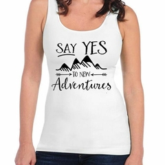 Musculosa Deportiva Say Yes To New Adventure Negro - comprar online