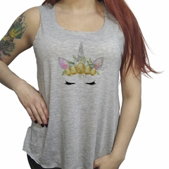 Musculosa Unicornio Colores Flores Huevos Deco M3