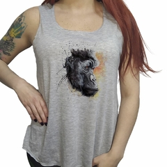 Musculosa Gorila Mono Cara Arte Colores