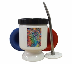 Mate Pavo Real Pintura Colores Art M2 - comprar online