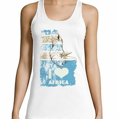 Musculosa Deportiva I Love Africa Animals Rino Heart