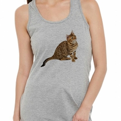 Musculosa Deportiva Gato De Bengala Sentado Mirando